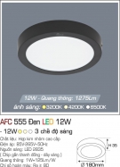 Đèn Áp Trần LED 12W AFC 555D Ø180