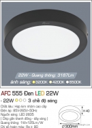 Đèn Áp Trần LED Đổi Màu 22W AFC 555D Ø300