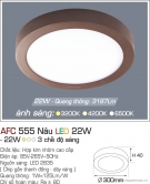 Đèn Áp Trần LED Đổi Màu 22W AFC 555N Ø300