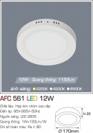 Đèn Áp Trần LED 12W AFC 561 Ø170