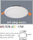 Đèn Led Âm Trần Siêu Mỏng 17W AFC 578 Ø150