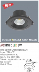 Đèn LED Âm Trần Góc Chiếu 24 độ 1 Màu 3W AFC 618D Φ55 