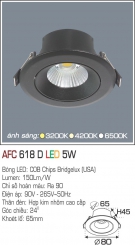 Đèn LED Âm Trần Góc Chiếu 24 độ 1 Màu 5W AFC 618D Φ65 