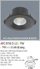 Đèn LED Âm Trần Góc Chiếu 24 độ 1 Màu 7W AFC 618D Φ75 