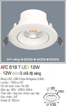 Đèn LED Âm Trần Góc Chiếu 24 độ 1 Màu 12W AFC 618T Φ95 