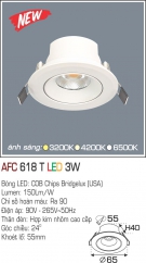 Đèn LED Âm Trần Góc Chiếu 24 độ 1 Màu 3W AFC 618T Φ55