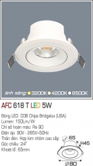 Đèn LED Âm Trần Góc Chiếu 24 độ 1 Màu 5W AFC 618T Φ65 