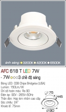 Đèn LED Âm Trần Góc Chiếu 24 độ 1 Màu 7W AFC 618T Φ75