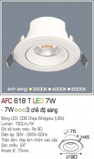 Đèn LED Âm Trần Góc Chiếu 24 độ 3 Màu 7W AFC 618T Φ75