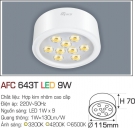 Đèn Lon LED Gắn Nổi 9W AFC 643T Ø115