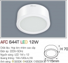 Đèn Lon LED Gắn Nổi 12W AFC 644T Ø115