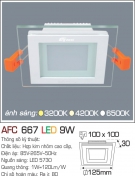 Đèn Led Âm Trần Vuông 9W AFC 667 Φ100