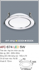 Đèn LED Âm Trần 1 Màu 5W AFC 674 Ø70