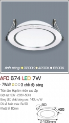 Đèn LED Âm Trần 1 Màu 7W AFC 674 Ø80