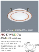 Đèn LED Âm Trần 1 Màu 7W AFC 674V Ø80