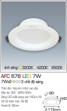 Đèn LED Âm Trần Thạch Cao 1 Màu 7W AFC 676 Ø90