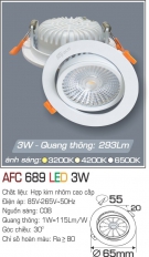 Đèn Led Âm Trần Chỉnh Hướng 30 độ 3W AFC 689 Ø55