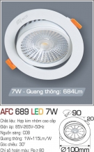 Đèn Led Âm Trần Chỉnh Hướng 30 độ 7W AFC 689 Ø90