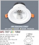 Đèn Led Âm Trần Chiếu Góc 24 độ 18W AFC 727 Ø120