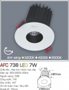 Đèn Led Âm Trần Xoay Góc Chiếu Điểm 24độ 9W AFC 738 Ø75 