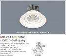 Đèn LED Âm Trần Góc Chiếu 60 độ 1 Màu 10W AFC 741 Φ85