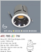 Đèn LED Âm Trần Góc Chiếu 36 độ 1 Màu 7W AFC 765 Φ75 