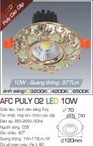 Đèn LED Âm Trần Cổ Điển 10W AFC Puly 02 Ø70