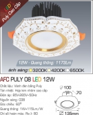 Đèn LED Âm Trần Cổ Điển 12W AFC Puly 08 Ø100