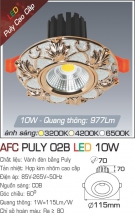 Đèn LED Âm Trần 10W  AFC Puly 02B Ø70