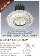 Đèn LED Âm Trần 10W AFC Puly 04 Ø70