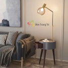 đèn cây đứng góc sofa DC726, đèn cây đứng phòng khách DC726, đèn cây đứng có kệ nhỏ DC726