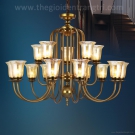 đèn chùm tân cổ điển, đèn chùm trang trí phòng khách, mẫu đèn chùm cổ điển CC9121-15