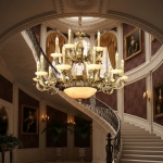 Đèn Chùm Đồng Chao Đá Cao Ca Cấp UCD1208 Ø900