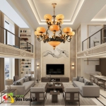 Đèn Chùm Đồng Chao Đá Thiên Nhiên UCD1274-12 Ø1000