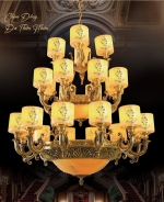 Đèn Chùm Đồng Đá Phòng Khách Cao Cấp UCD1246-24 Ø1050