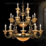Đèn Chùm Nến Đồng Đá Cổ Điển UCD1261-24 Ø1150
