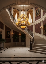 Đèn Chùm Nến Đồng Đá Phòng Khách Thông Tầng UCD1247-24 Ø1120