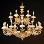 Đèn Chùm Đồng Nến Chao Đá Ngọc NA-CND6540-18 Ø1000