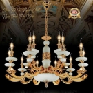 Đèn chùm nến đồng cao cấp CD1162-15, đèn chùm đồng phòng khách