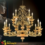 Đèn Chùm Nến Đồng Phòng Khách Cao Cấp UCD1088-15 Ø950