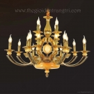 Đèn chùm đồng nến phòng khách tân cổ điển CD9912-20, đèn chùm nhập khẩu, đèn chùm phòng khách cao cấp