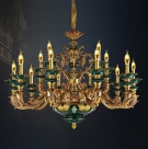 Đèn chùm đồng nến trang trí phòng khách CN618-15, đèn chùm nến cổ điển