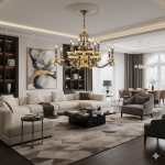 Đèn Chùm Đồng Nến Trang Trí Phòng Khách UCD1095-16 Ø850