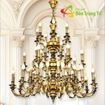 Đèn Chùm Đồng Nguyên Chất Thông Tầng Phòng Khách CD768 Ø1050