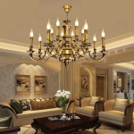 Đèn Chùm Nến Đồng Phòng Khách Tân Cổ Điển CD765 Ø750