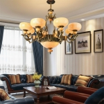 Đèn Chùm Đồng Chao Đá Thiên Nhiên UCD1274-8 Ø1000