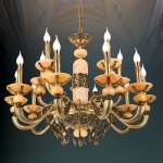 Đèn Chùm Nến Đồng Chao Đá Cao Cấp UCD1270-15 Ø950