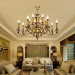 Đèn Chùm Nến Đồng Phòng Khách Tân Cổ Điển CD765 Ø750