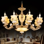 Đèn Chùm Nến Chao Đá Trang Trí Phòng Khách NA-CN8819-8 Φ800