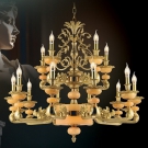 đèn chùm đồng nến cổ điển CD1088-15, đèn trang trí đẹp